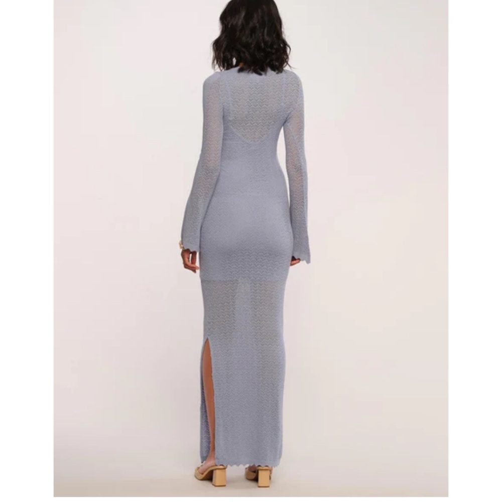 Heartloom Monroe Maxi Dress Blue Pointelle Knit Size M Worn Once - Picture 10 of 10